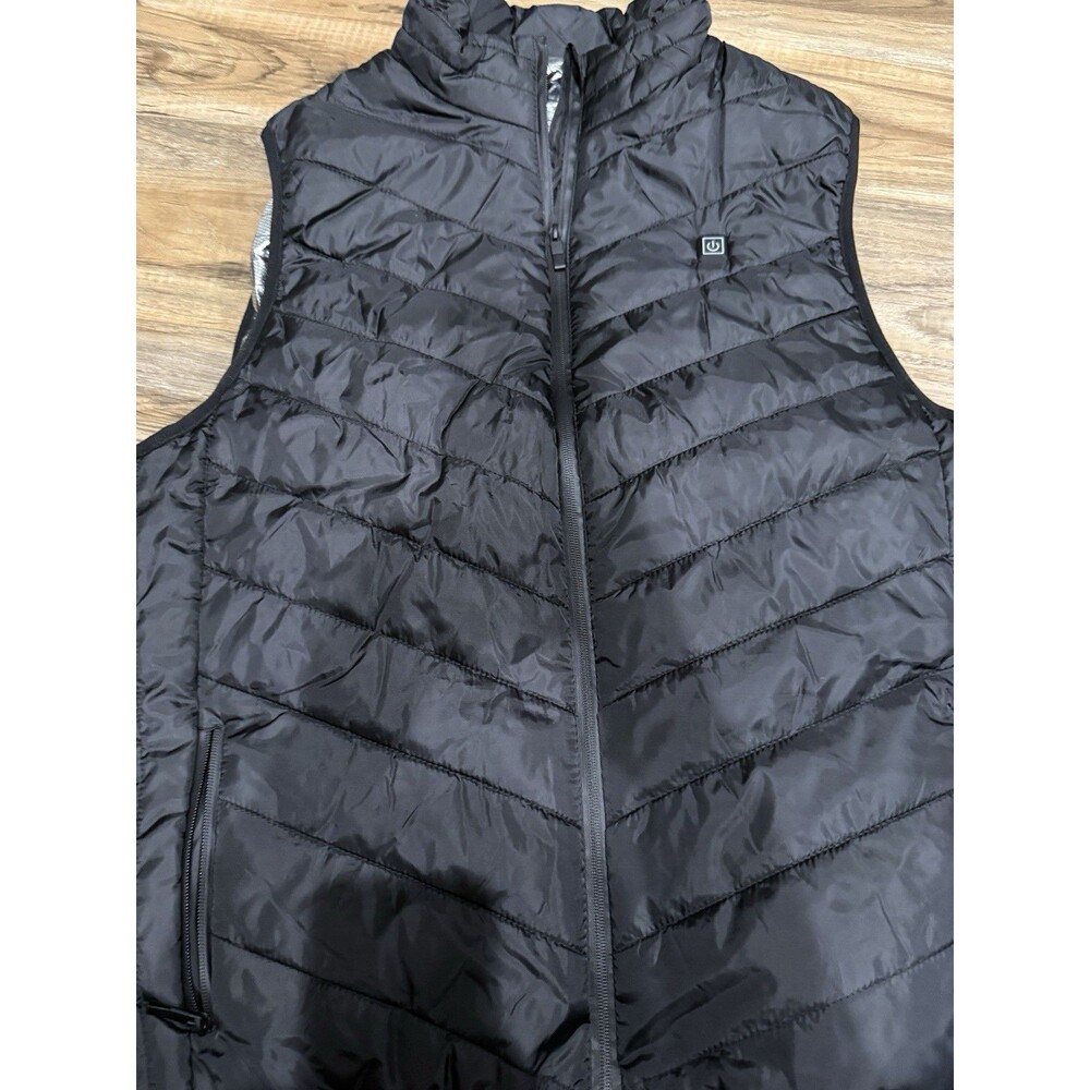 Unbranded Women Heated Puffer Vest Black USB Electric Thermal Lg